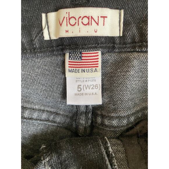 Vibrant Jeans Womens Size 5 Distressed Black Denim Thrashed Vintage USA Made - Picture 4 of 13